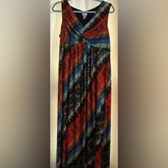 Chico's Dresses Chicos Bohemian Multi Color Sleeveless Maxi